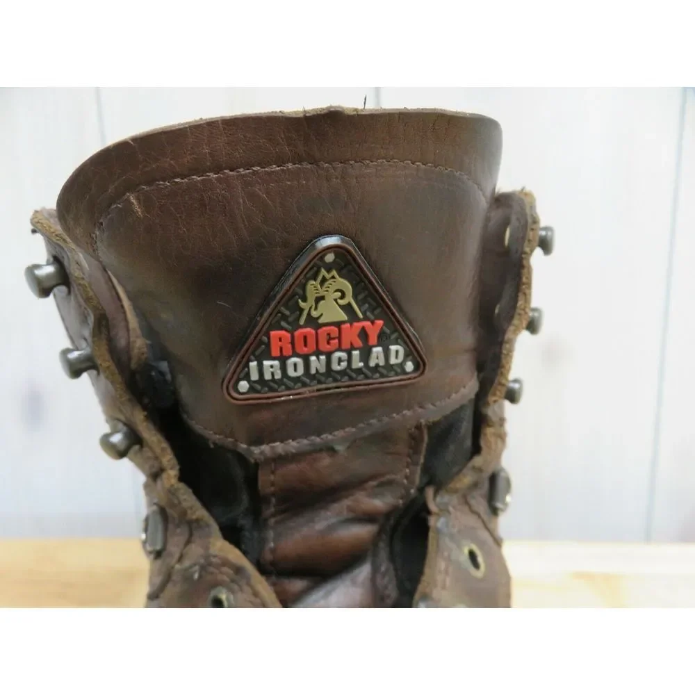 Mens‎ Rocky Ironclad Waterproof Boots 5703 Size 14 W Brown Leather Workwear